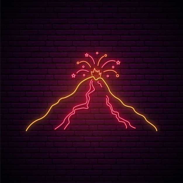 Volcano neon sign.