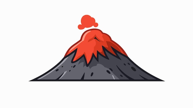 Volcano Thin Icon Cartoon Vector Illustration