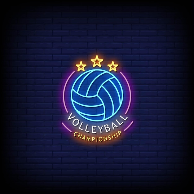 Volley ball  Championship Logo Neon Signs