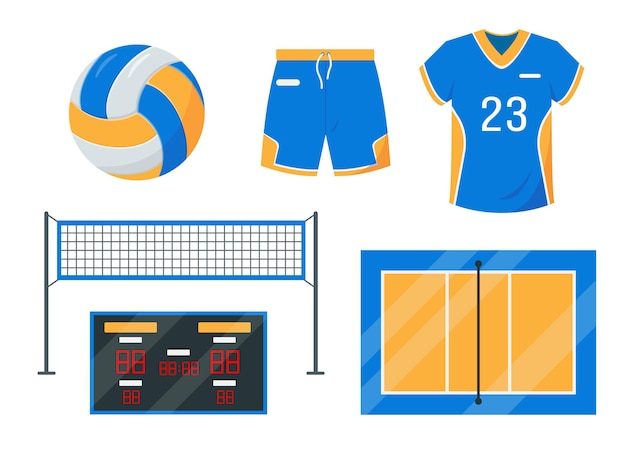 Volley ball set. Sport equipment and accessories.