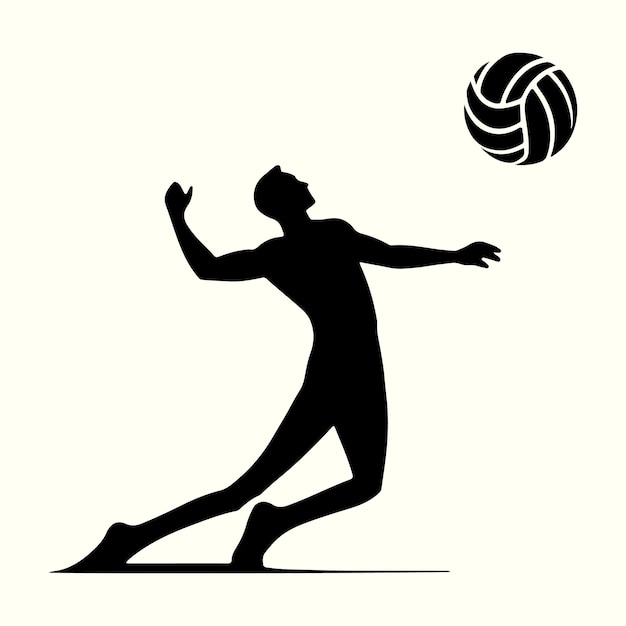 Vector volley ball silhouette vector illustration