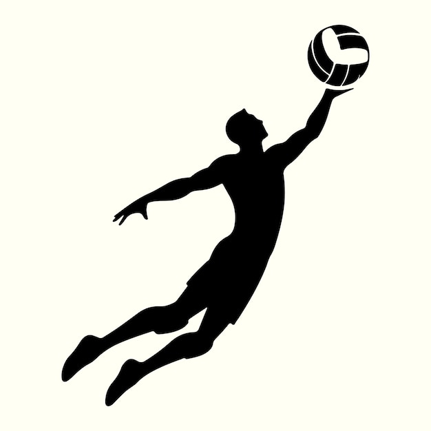 Vector volley ball silhouette vector illustration