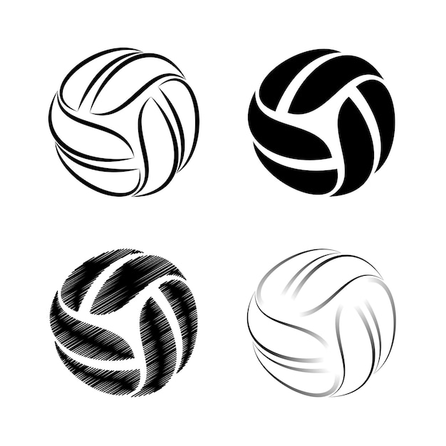 Volleyball black linear symbols