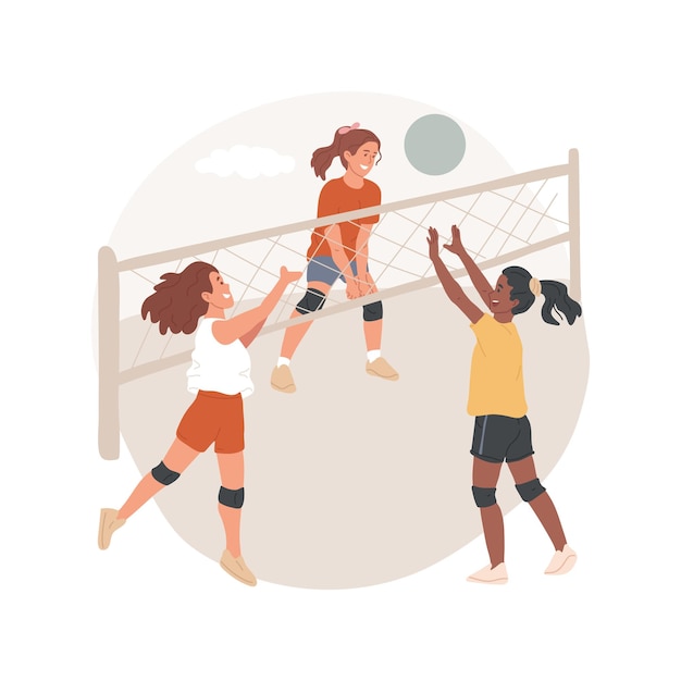 Volleyball camp isolated cartoon vector illustration