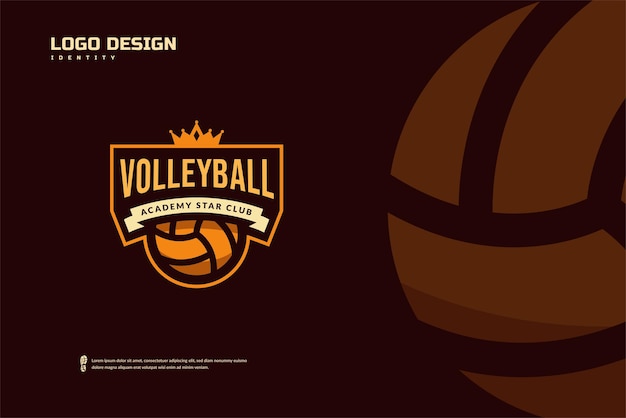 Volleyball club logo, Volleyball tournament emblems template. Sport team identity ESport badge