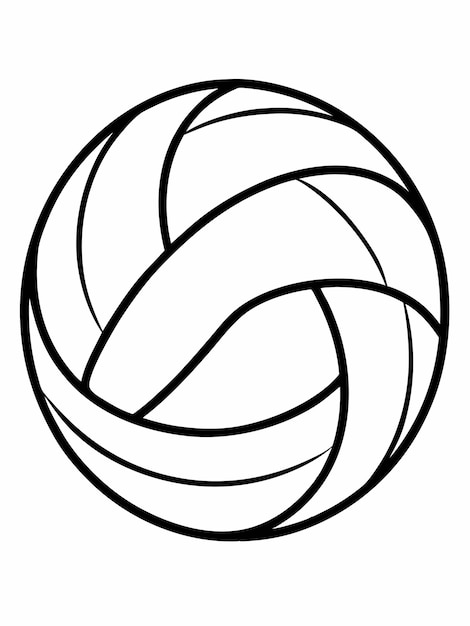 Volleyball colouring book pages for children and adults with vector design