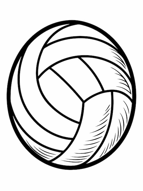 Volleyball colouring book pages for children and adults with vector design