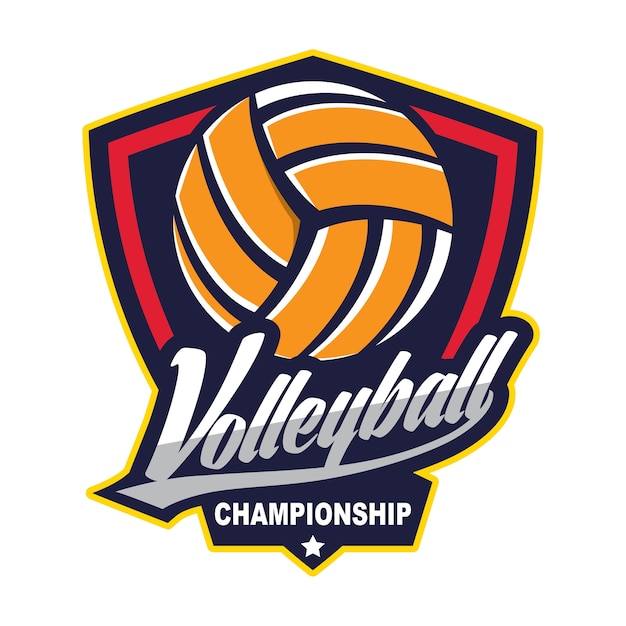 Volleyball design badge, American logo