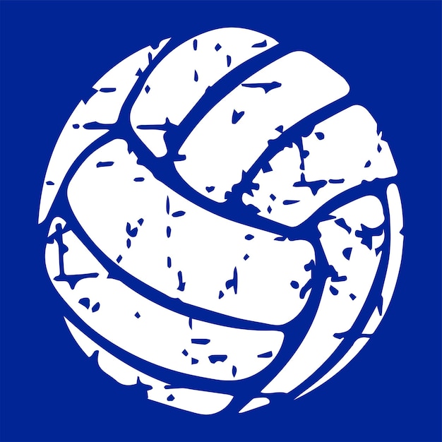 Volleyball grunge vector, silhouette of Volleyball