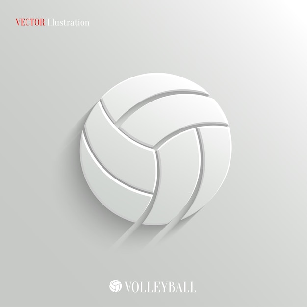 Volleyball icon vector white app button