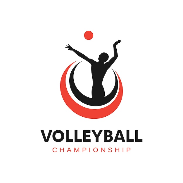 Volleyball logo template design vector icon illustration