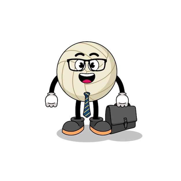 Volleyball mascot as a businessman character design