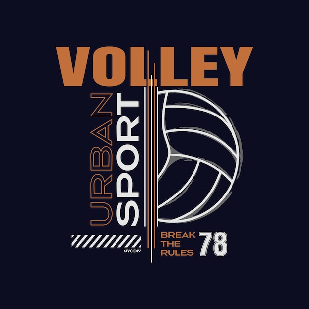 Volleyball New York division  with ball. Typography graphics for t-shirt.