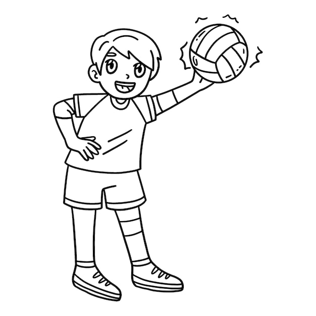 Vector volleyball player spiking the ball isolated