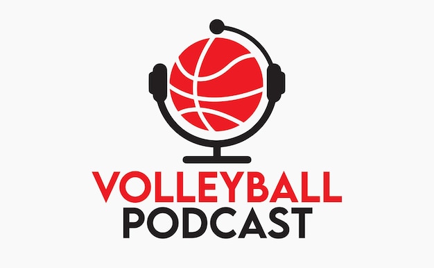 Volleyball Podcast Logo Design Template