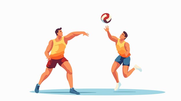 Vector volleyball sport game vector illustration on white background