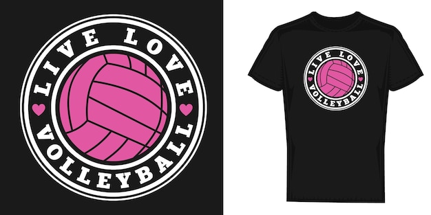 Vector volleyball sport lover tshirt design vector template