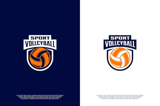 Volleyball team logo design with shield emblem