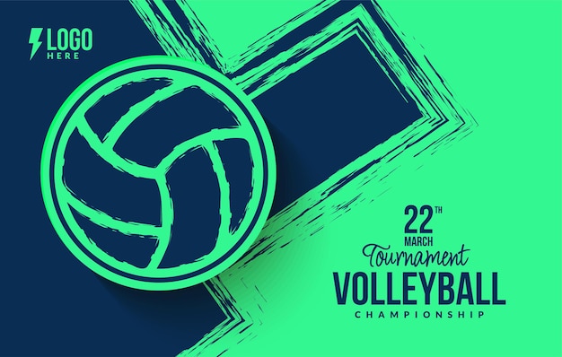 Volleyball tournament background Abstract sport symbol template design Banner for sport event