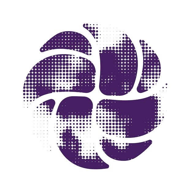 Volleyball violet halftone silhouette