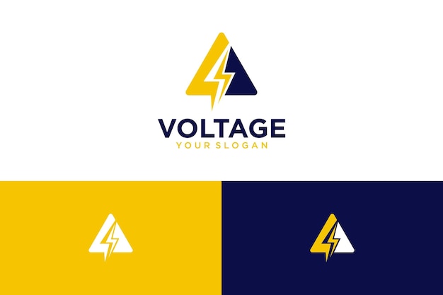 voltage logo design with yellow and lightning