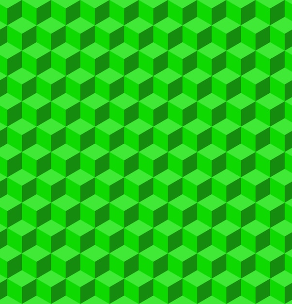 Volume texture made from green cubes. 3d geometric pattern. Vector illustration. Abstract geometric background with cubes.