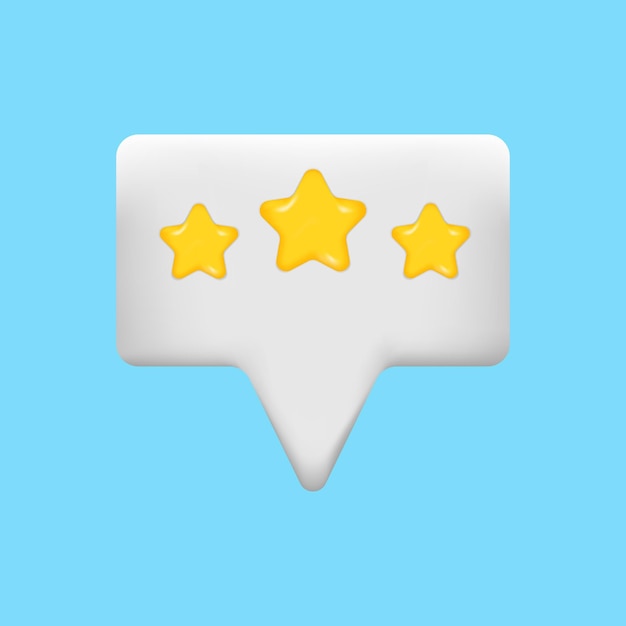 volumetric icon of a fivestar rating level of popularity of services good review