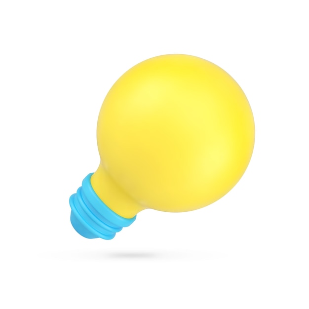 Volumetric light bulb icon Glowing halogen energy