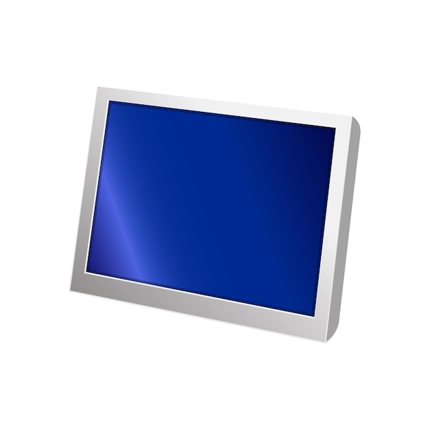 Volumetric monitor icon for personal computer or system unit Color icon