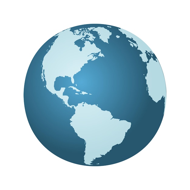 Volumetric planet earth icon Concept of global broadcasting. Color icon