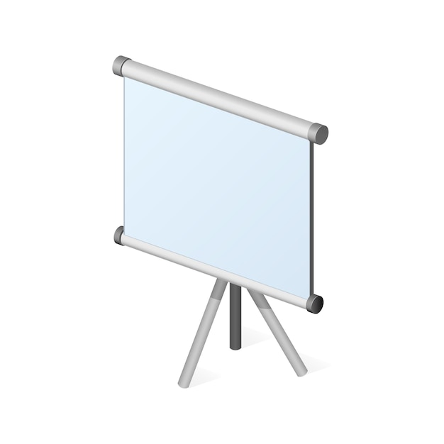 Volumetric projection screen or painting canvas icon for personal computer. Color icon