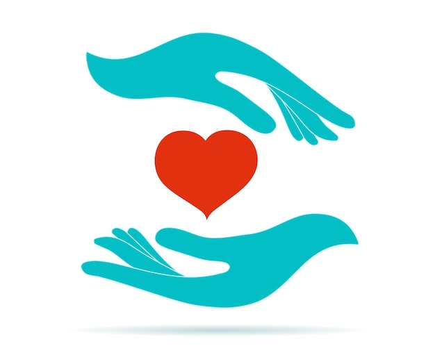 Volunteer donation or solidarity charity concept Symbol hand giving and hand receiving Voluntary