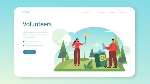 Volunteer web banner or landing page