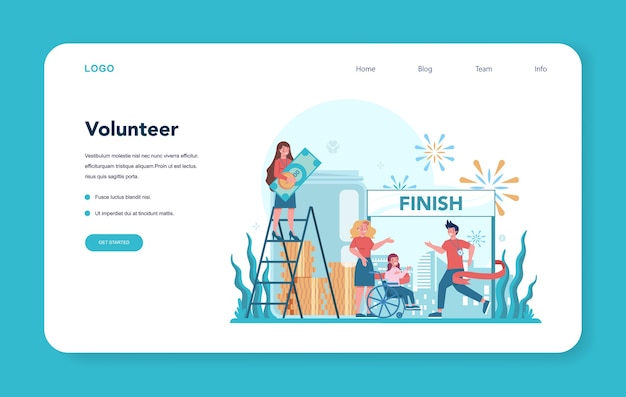 Volunteer web banner or landing page