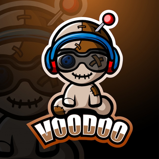 Voodoo mascot esport illustration