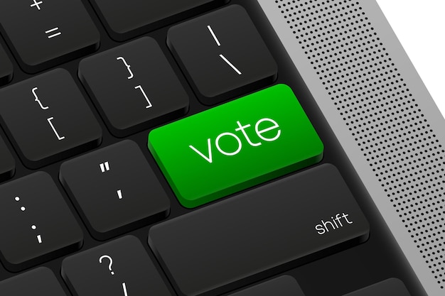 Vote button Computer Keyboard Word on pc computer keyboard Vector illustration