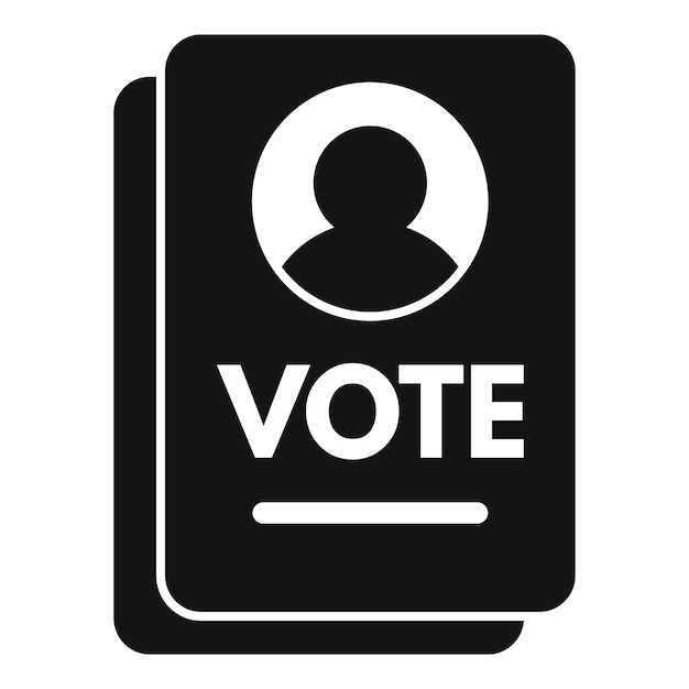 Vote candidate icon simple vector Election poll Choice voter