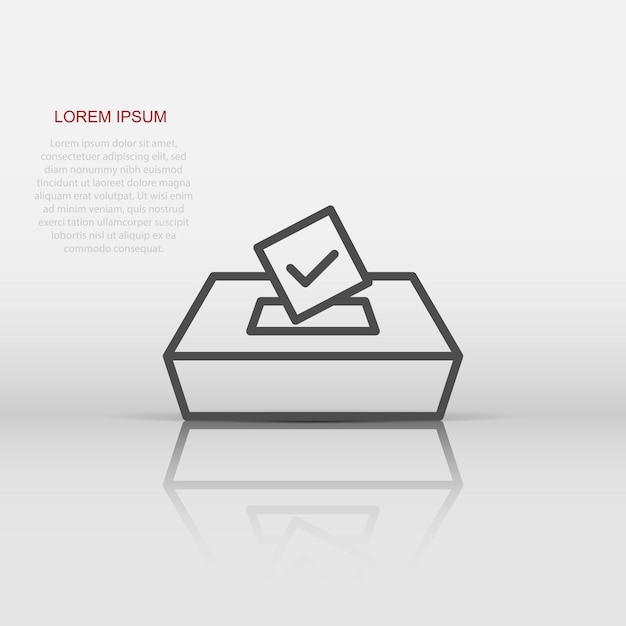 Vector vote icon in flat style ballot box vector illustration on white isolated background election business concept