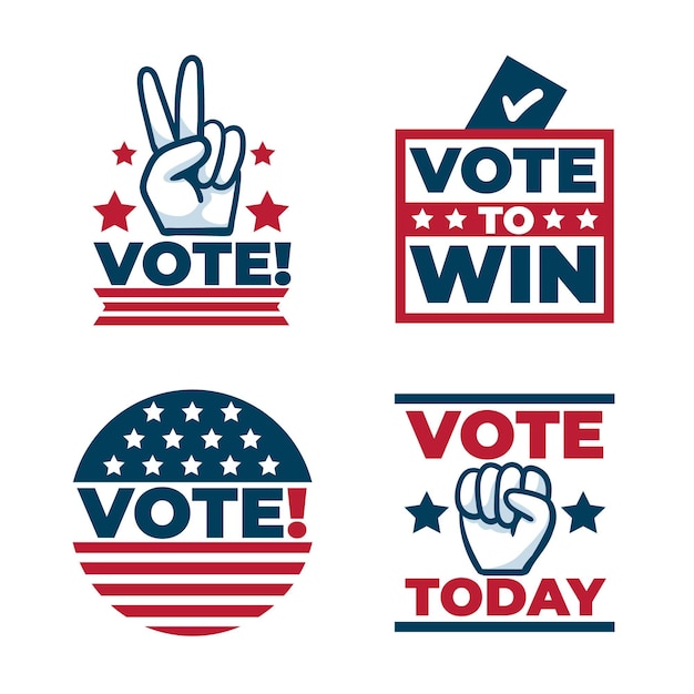 Voting badges and stickers collection