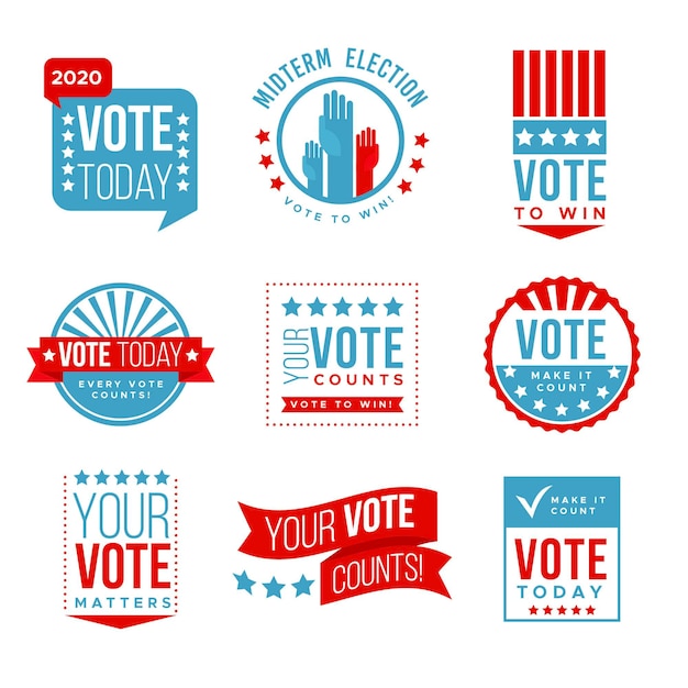 Voting badges and stickers collection