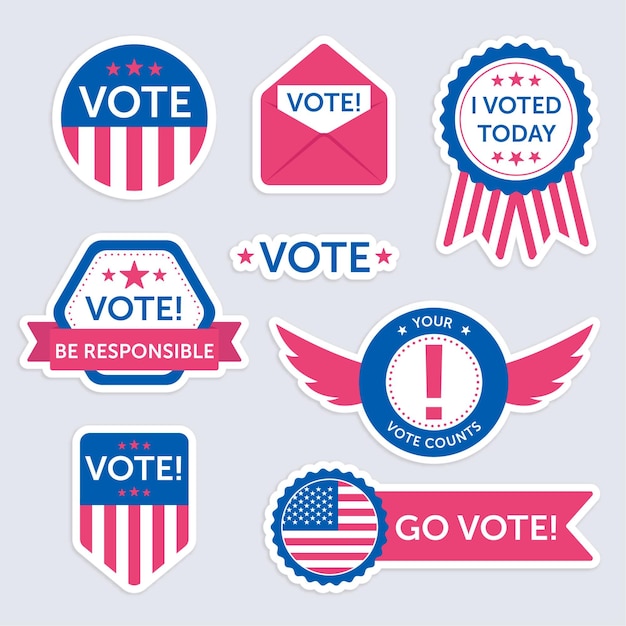 Voting badges and stickers pack