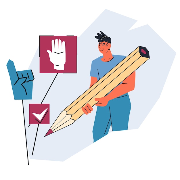 Voting in a democracy and political elections flat vector illustration isolated