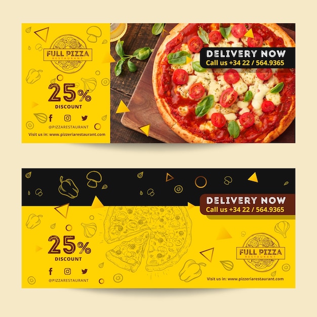 Voucher template for pizza restaurant