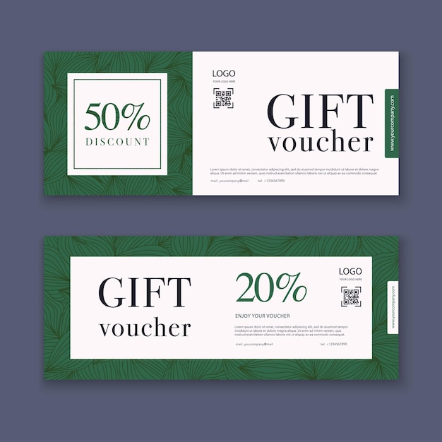 Voucher template with gift voucher discount