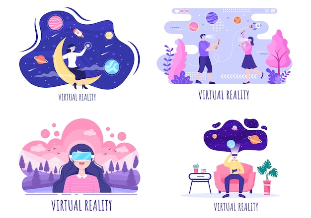 VR Glasses Virtual Reality Vector Illustration