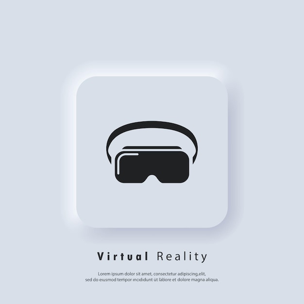 VR headset icon. Virtual reality device, glasses. Vector. UI icon. Neumorphic UI UX white user interface web button. Neumorphism