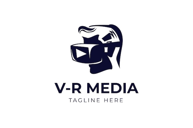 VR media modern logo template