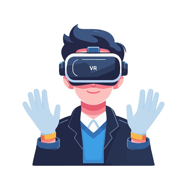 Vector vr technology headset vector illustration