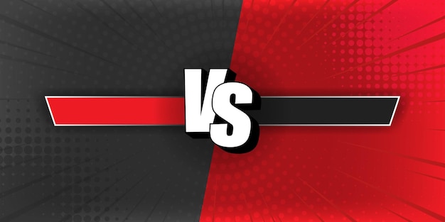 VS Modern versus combat background Black red color background Against the title of the battle Competitions between participants fighters or teams Vector illustration