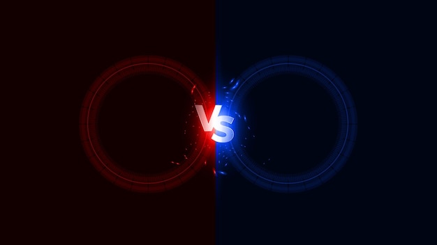 VS Versus Battle headline Modern banner template, Red and Blue shiny background, Game.